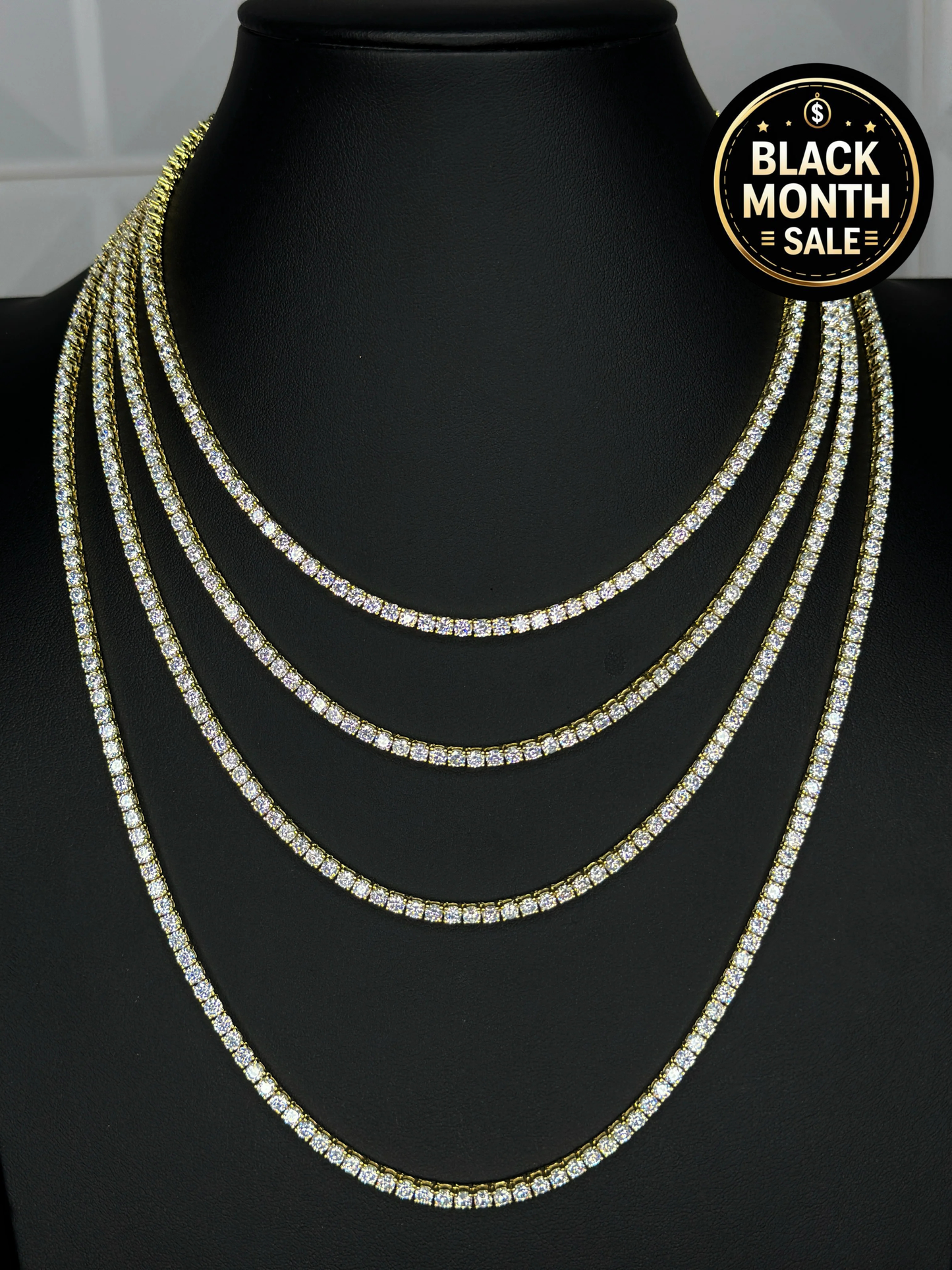 Gold Tennis Chain 3mm