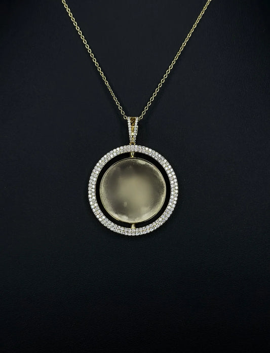 Pendant de Foto Doble VVS1 Moissanite + Cadena