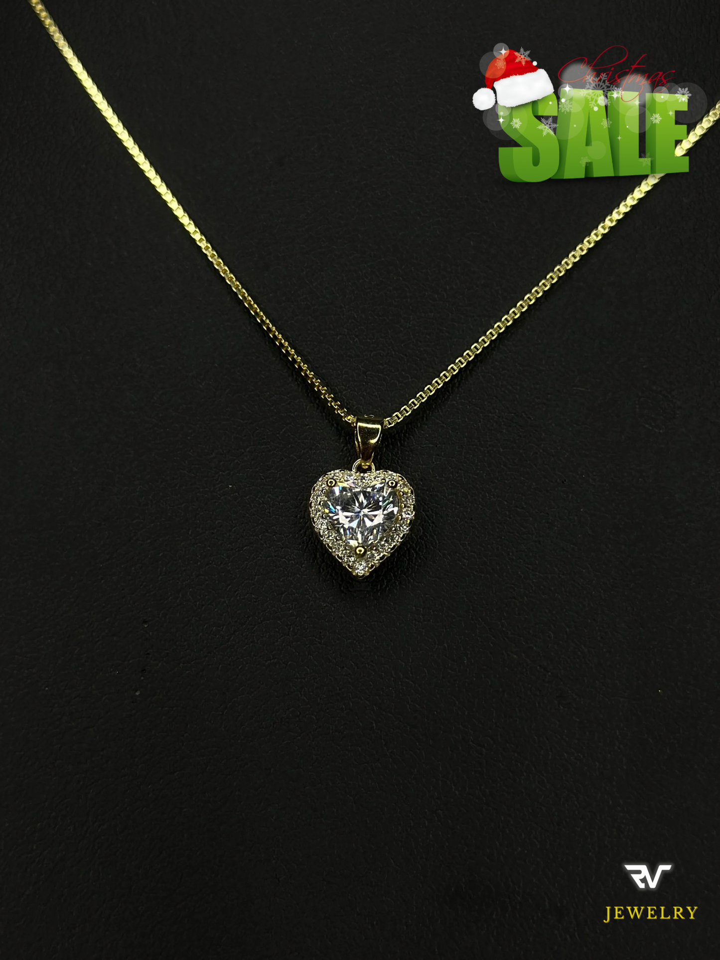 Gold VVS1 Moissanite Heart Chain
