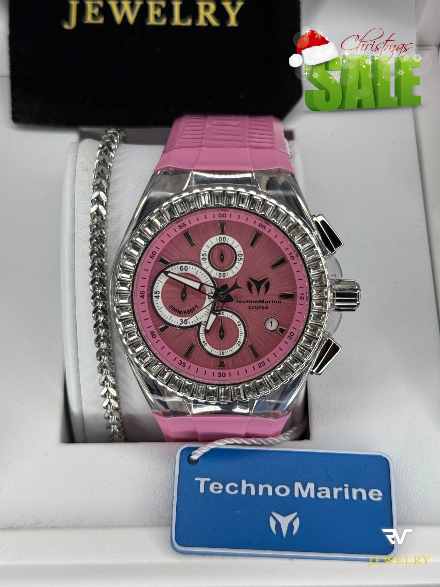 TechnoMarine Cruise Glitz Silver Pink Dial 45mm (Unisex)
