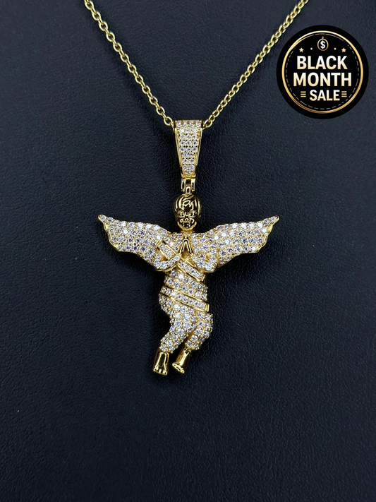 Pendant de Angel Con Piedras VVS1 Moissanite + Cadena