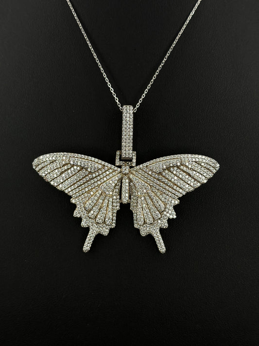 Silver Butterfly Pendant + Cadena