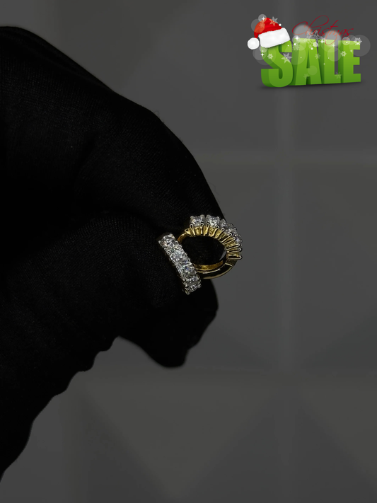 Pantalla Argolla VVS1 Moissanite Dorada