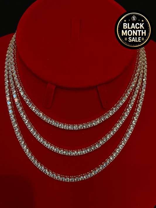 Rose Gold Tennis Chain 4mm