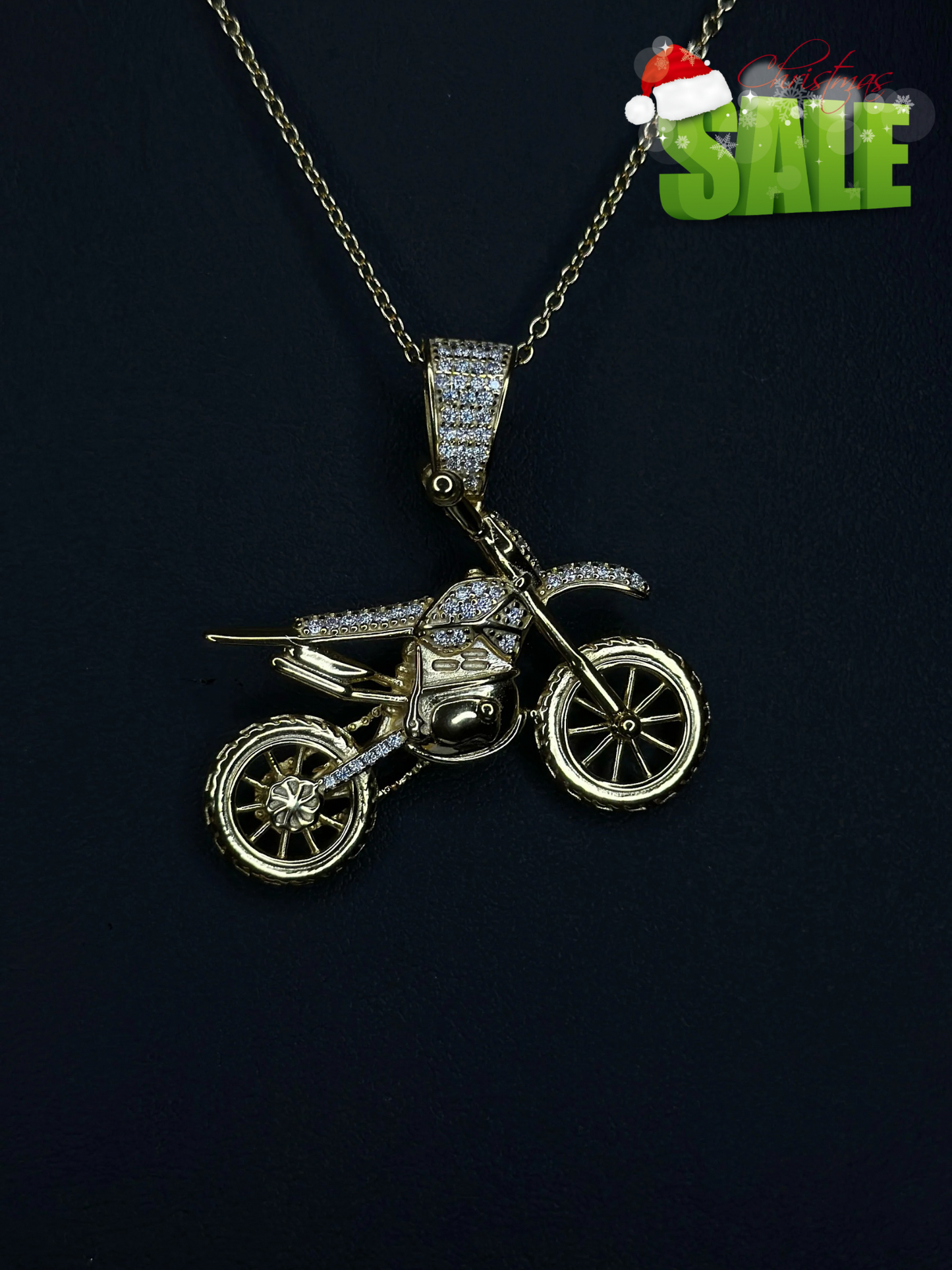 Pendant de Motora Con Piedras VVS1 Moissanite + Cadena