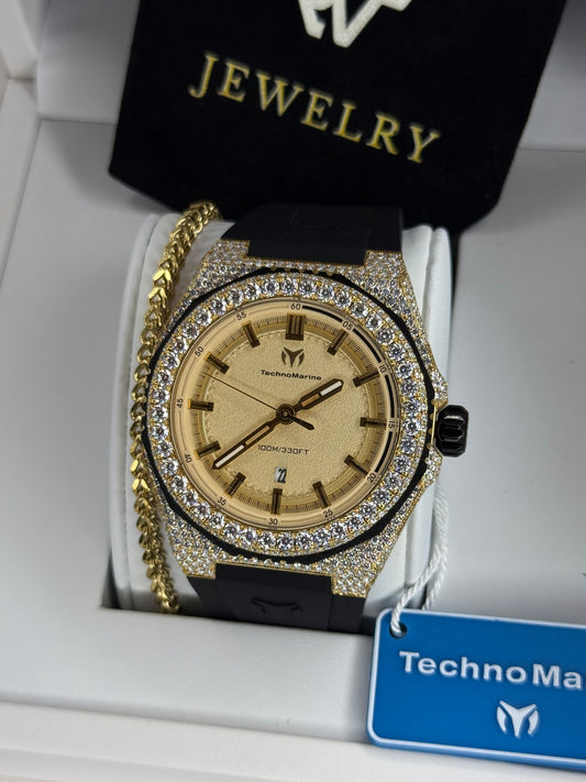 TechnoMarine Coral Legacy Dorado 45mm VVS1 Moissanite (Hombre)