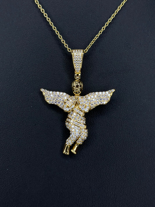 Pendant de Angel Con Piedras VVS1 Moissanite + Cadena