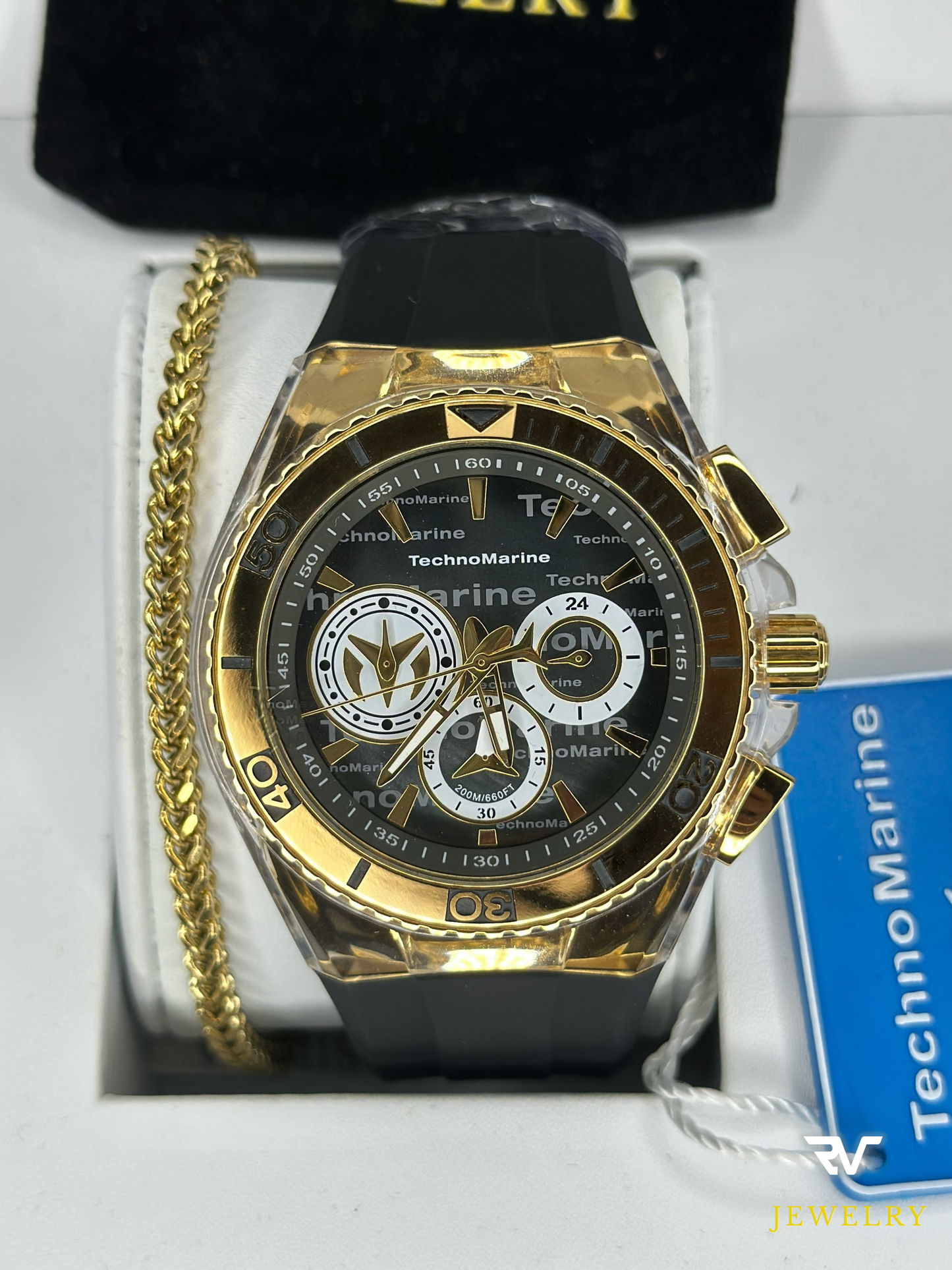 TechnoMarine Cruise California 46mm Gold With Black Strap (Hombre)