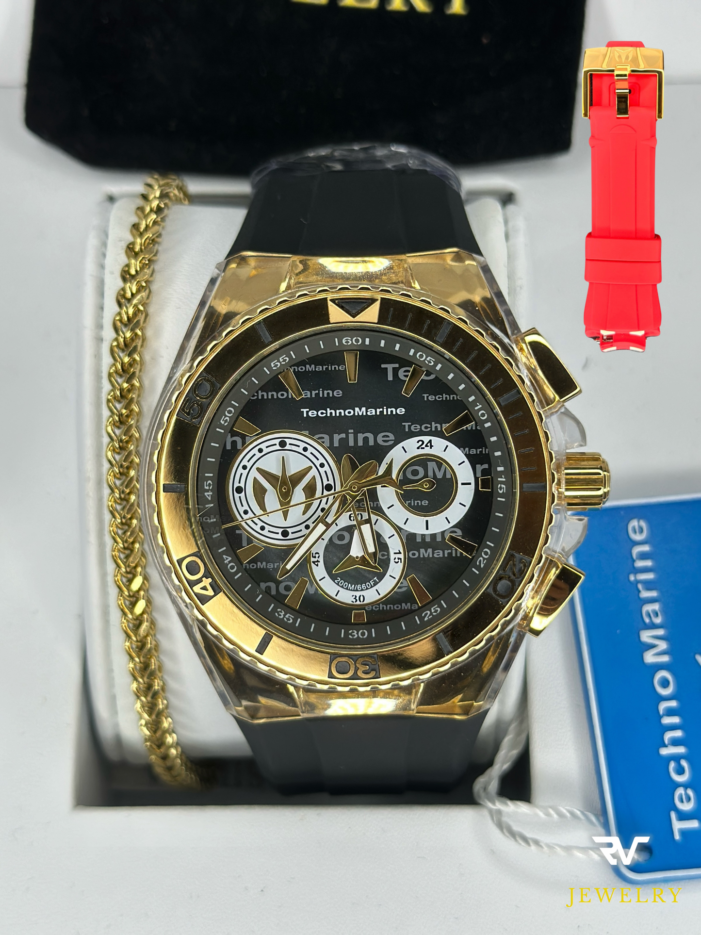 TechnoMarine Cruise California 46mm Gold With Black Strap (Hombre)