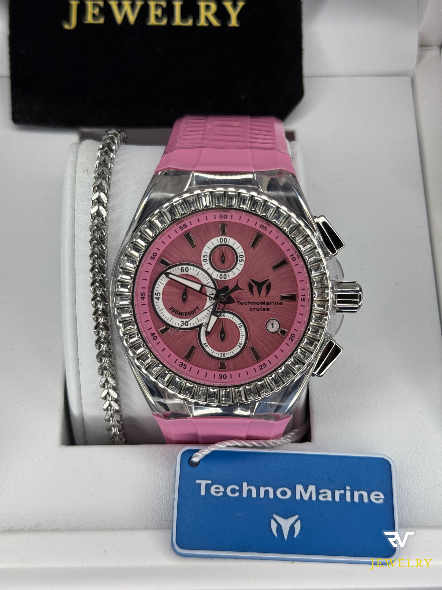 TechnoMarine Cruise Glitz Silver Pink Dial 45mm (Unisex)