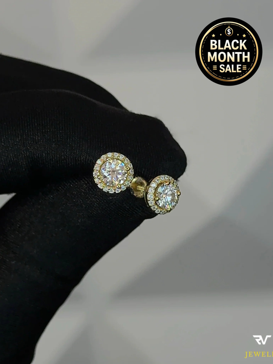 Pantalla Circular VVS1 Moissanite Dorada