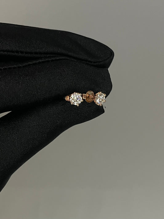 Pantalla De Diamante 6 Prong Set VVS1 Moissanite Rose Gold