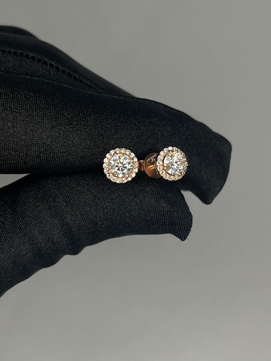 Pantalla Circular Moissanite Rose Gold