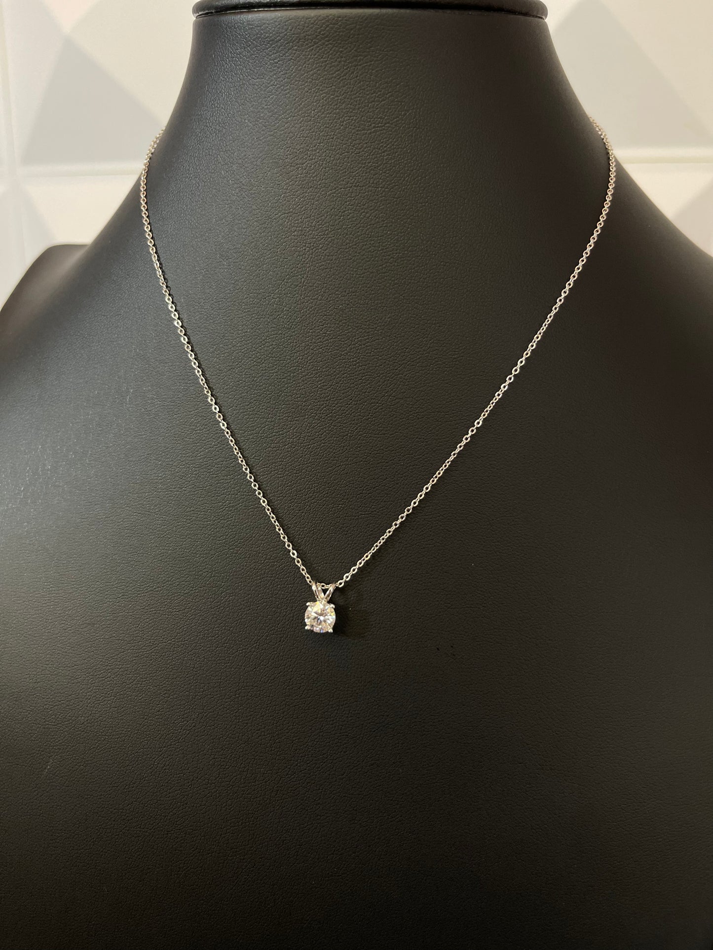 Cadena Plata Con Pendant Moissanite