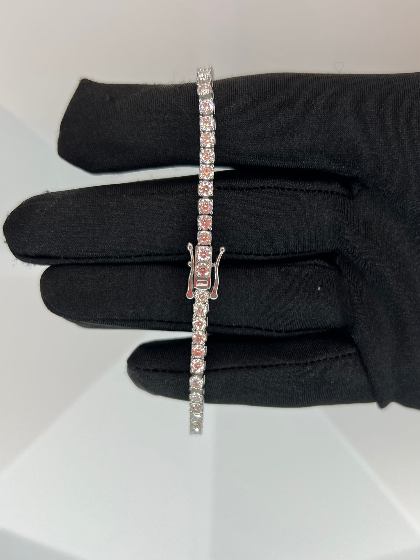 Silver Tennis Bracelet Moissanite 3mm